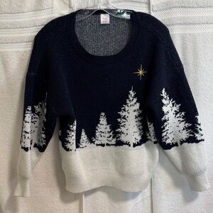 Holiday Time Black and White Tree Sweater